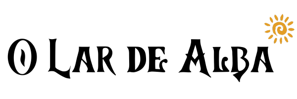 Logo con tipografía negra de O Lar de Alba